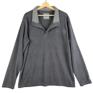 Free Fly 1/4 Buttoned Pullover Sweater Gray Fleece‎ Men's  Size XL Long Sleeve